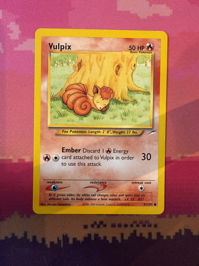 Pokemon Card Vulpix Neo Destiny Common 91/105 Near Mint