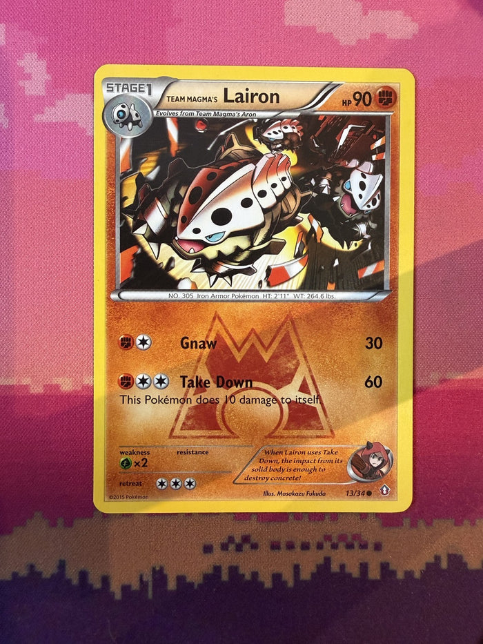 Pokemon Card Team Magma's Lairon Double Crisis Common 13/34 Near Mint