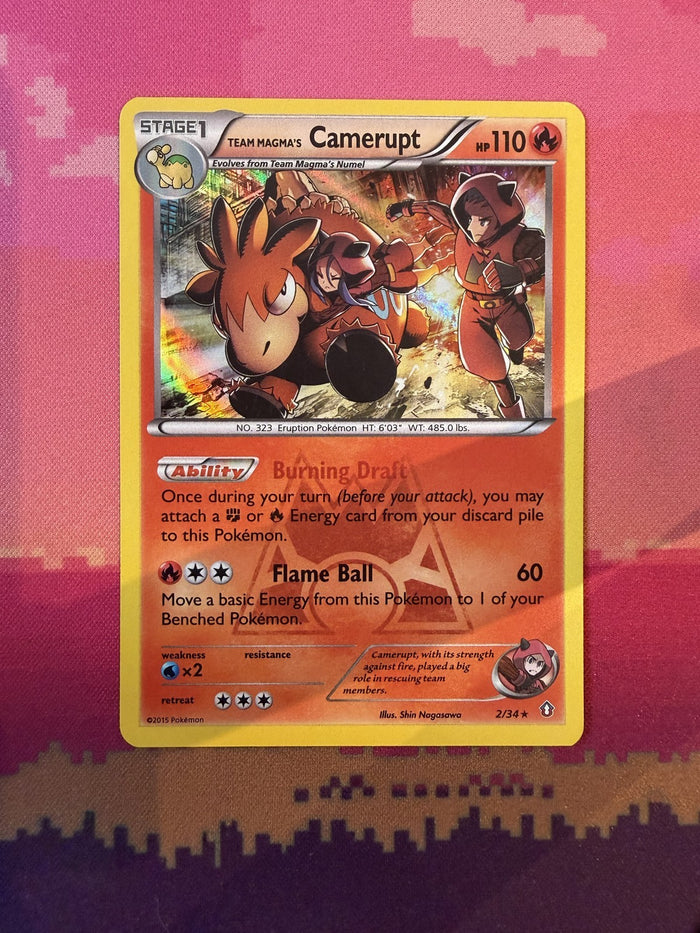 Pokemon Card Team Magma's Camerupt Double Crisis Holo Rare 2/34 Near Mint