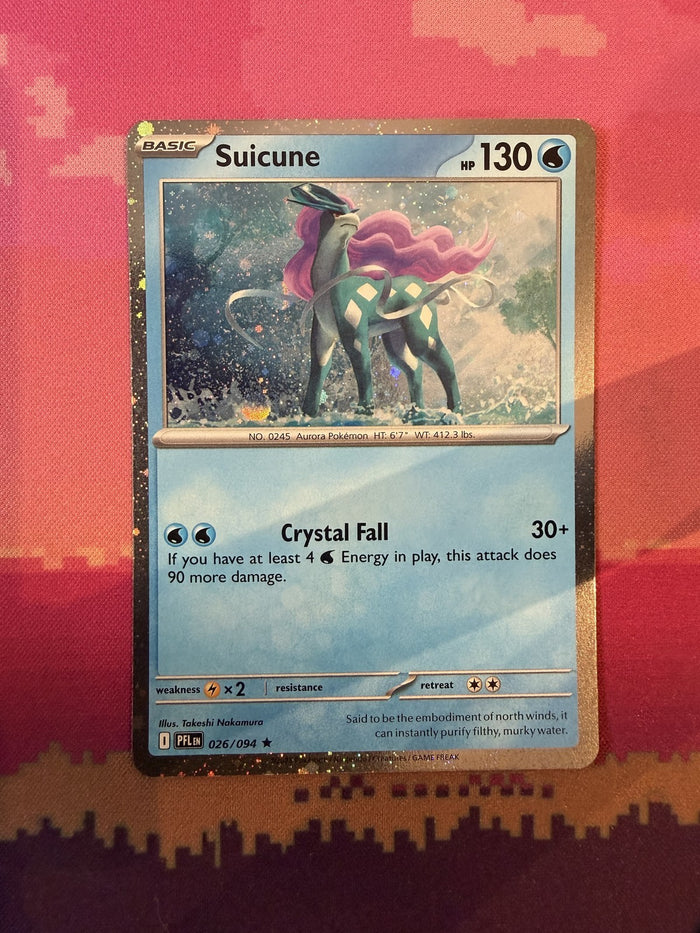 Pokemon Card Suicune Phantasmal Flames Cosmo Holo Rare 026/094 Near Mint