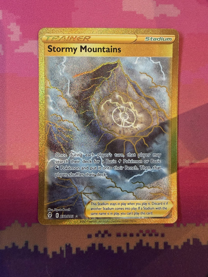 Pokemon Card Stormy Mountains Evolving Skies Secret Rare 232/203 Near Mint