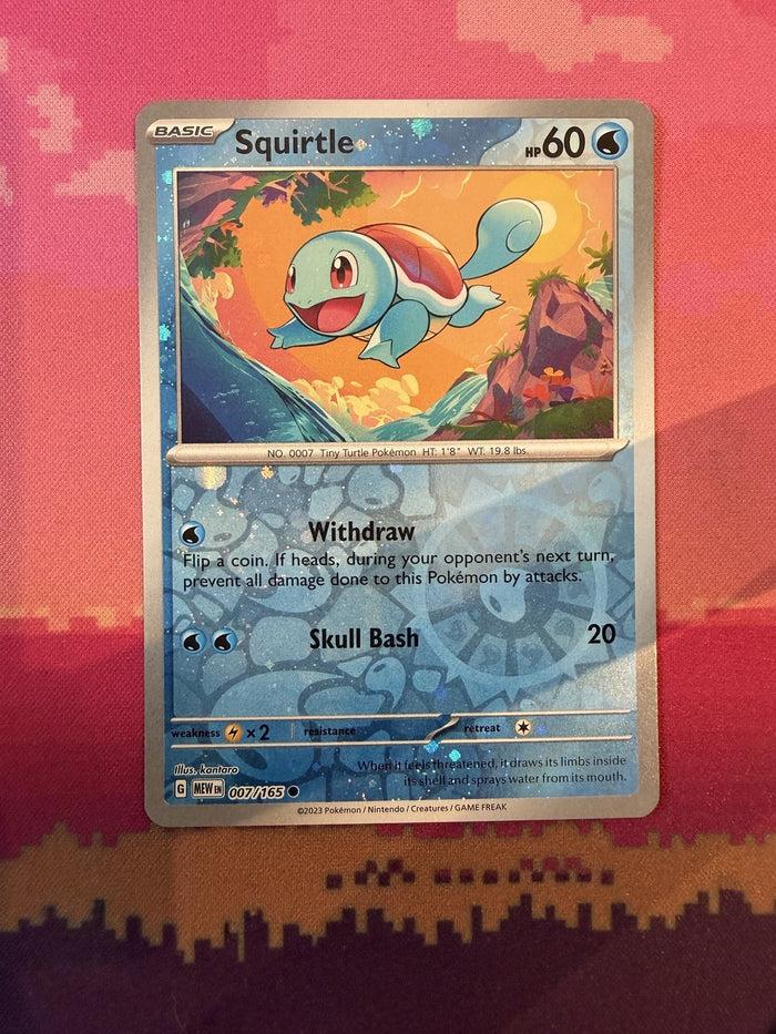 Pokemon Card Squirtle 151 Reverse Cosmo Holo 007/165 Near Mint