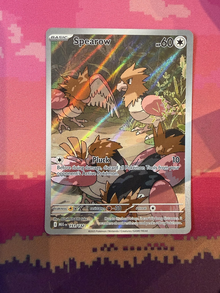 Pokemon Card Spearow Mega Evolution Illustration Rare 151/132 Near Mint