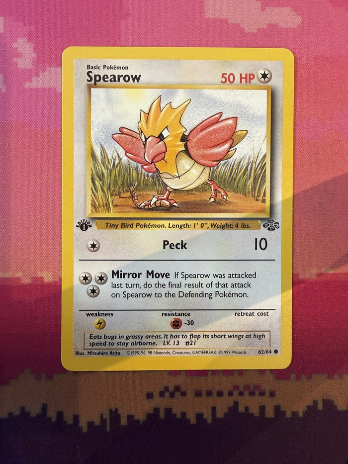 Pokemon Card Spearow Jungle 1st Edition Common 62/64 Near Mint
