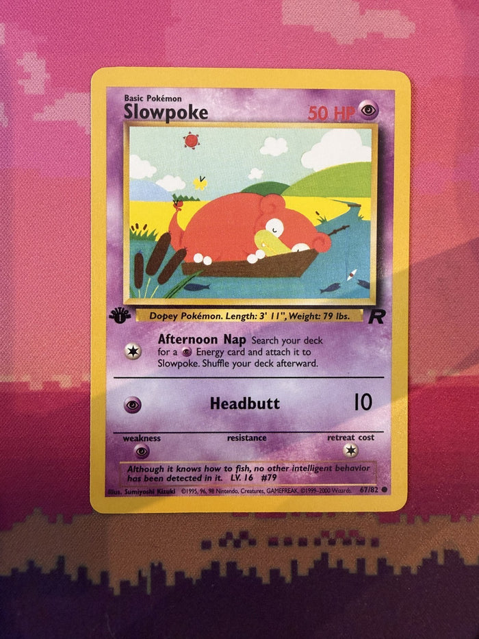 Pokemon Card Slowpoke Team Rocket 1st Edition Common 67/82 Near Mint