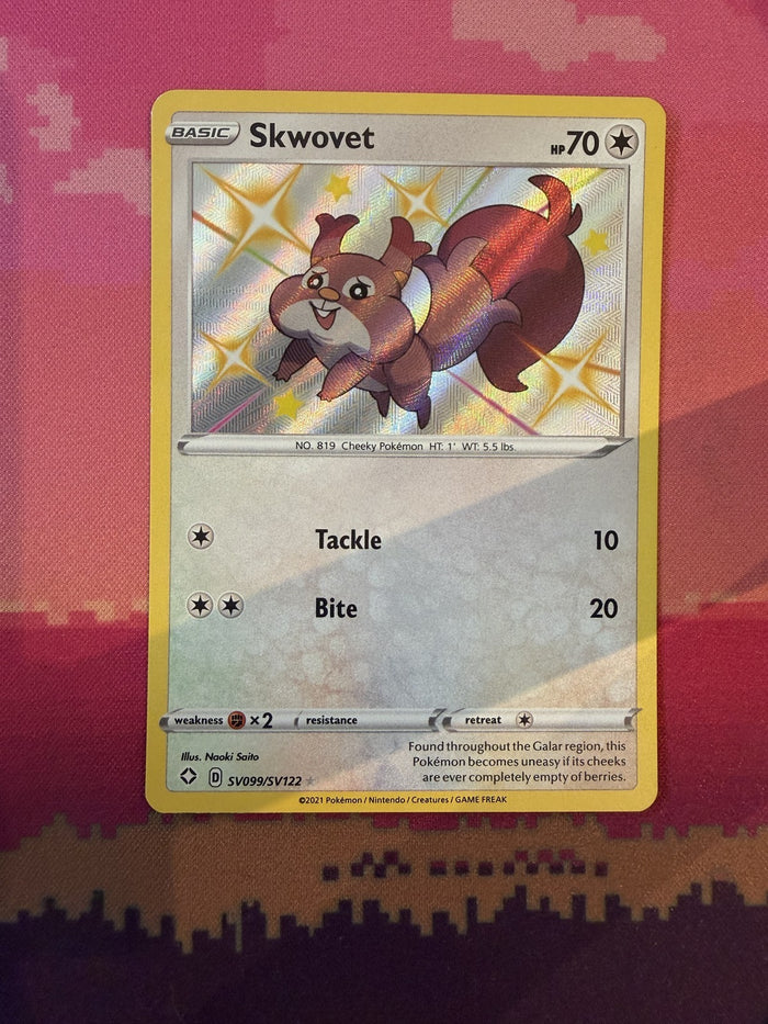 Pokemon Card Skwovet Shining Fates Shiny Rare SV099/SV122 Near Mint