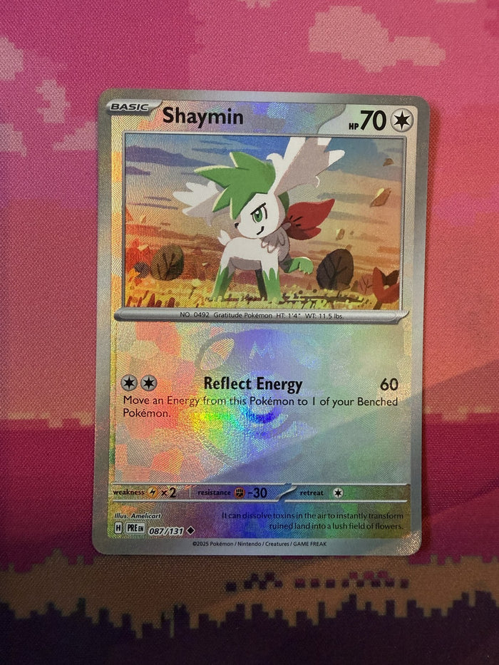 Pokemon Card Shaymin Prismatic Evolutions Master Ball  Holo 087/131 Near Mint