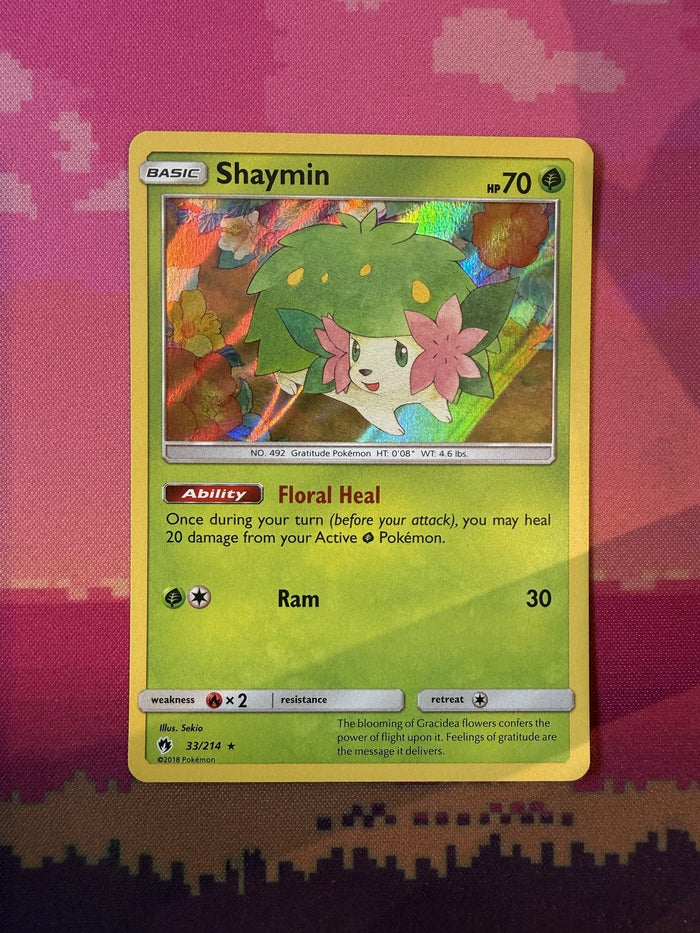 Pokemon Card Shaymin Lost Thunder Holo Rare 33/214 Near Mint