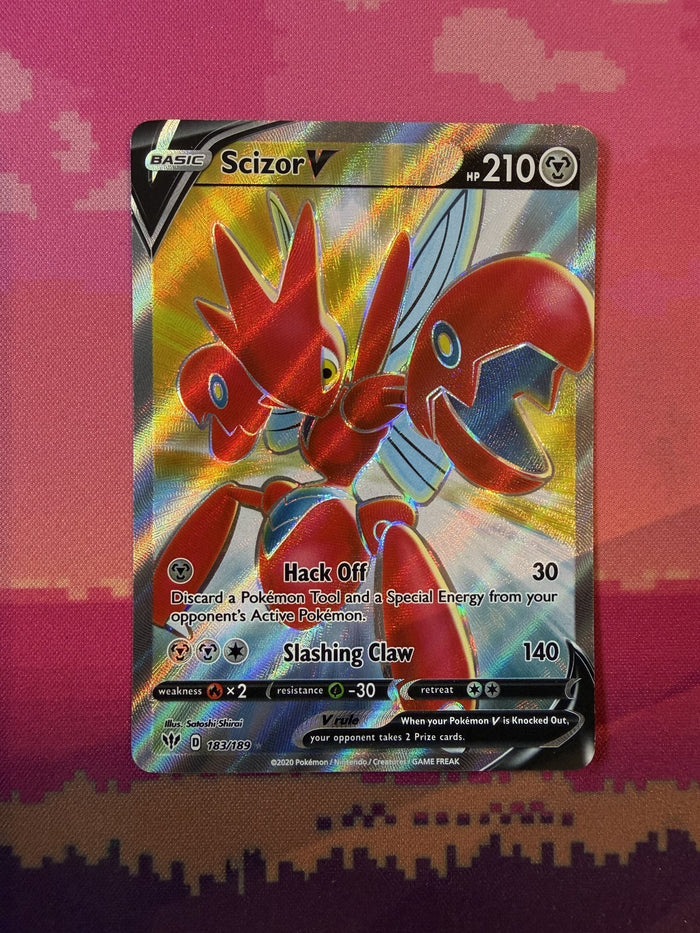 Pokemon Card Scizor V Darkness Ablaze Ultra Rare 183/189 Near Mint