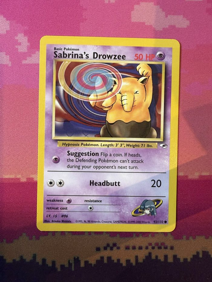 Pokemon Card Sabrina's Drowzee Gym Heroes Common 92/132 Near Mint