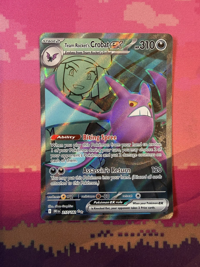 Pokemon Card Team Rocket's Crobat ex Destined Rivals Ultra Rare 217/182 NM