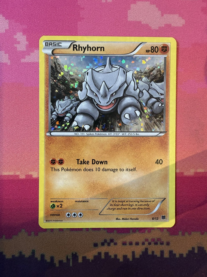 Pokemon Card Rhyhorn McDonald's Collection 2015 Holo Rare 8/12 Near Mint