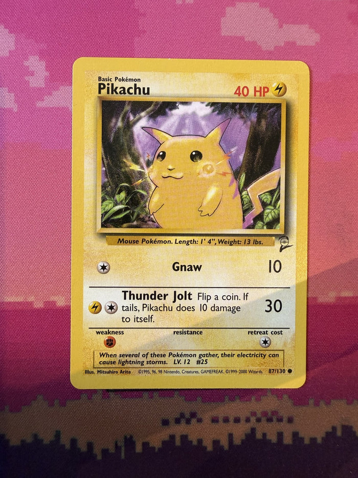 Pokemon Card Pikachu Base Set 2 Common 87/130 Near Mint