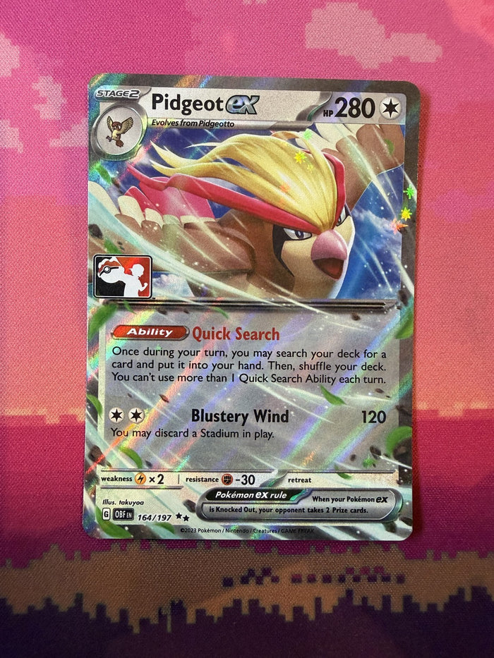 Pokemon Card Pidgeot ex Prize Pack Double Rare 164/197 Near Mint