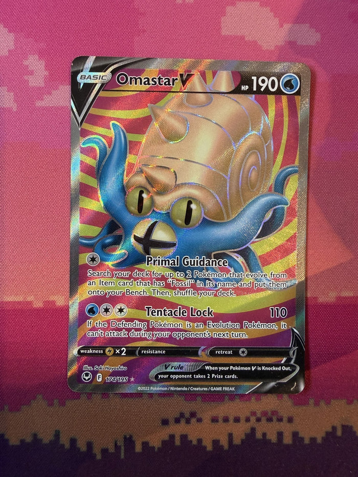 Pokemon Card Omastar V Silver Tempest Ultra Rare 174/195 Near Mint