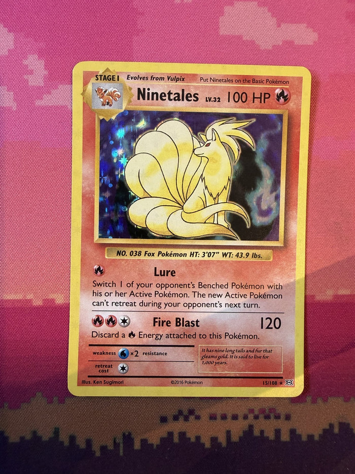 Pokemon Card Ninetales Evolutions Holo Rare 15/108 Near Mint