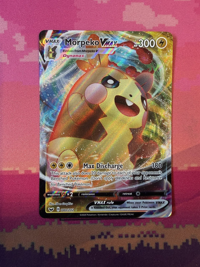 Pokemon Card Morpeko VMAX Sword & Shield  Ultra Rare 080/202 Near Mint