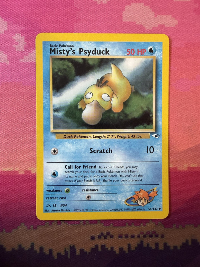 Pokemon Card Misty's Psyduck Gym Heroes Uncommon 54/132 Near Mint
