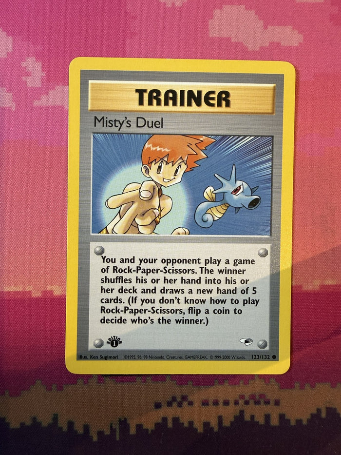 Pokemon Card Misty's Duel Gym Heroes 1st Edition Common 123/132 Near Mint