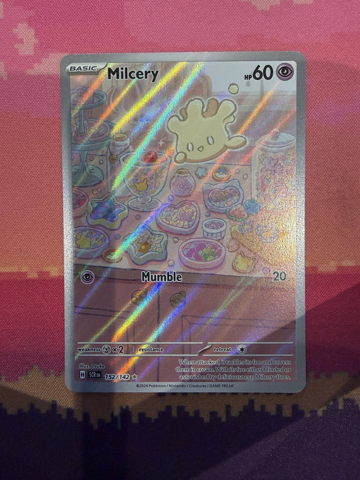 Pokemon Card Milcery Stellar Crown Illustration Rare 152/142 Near Mint