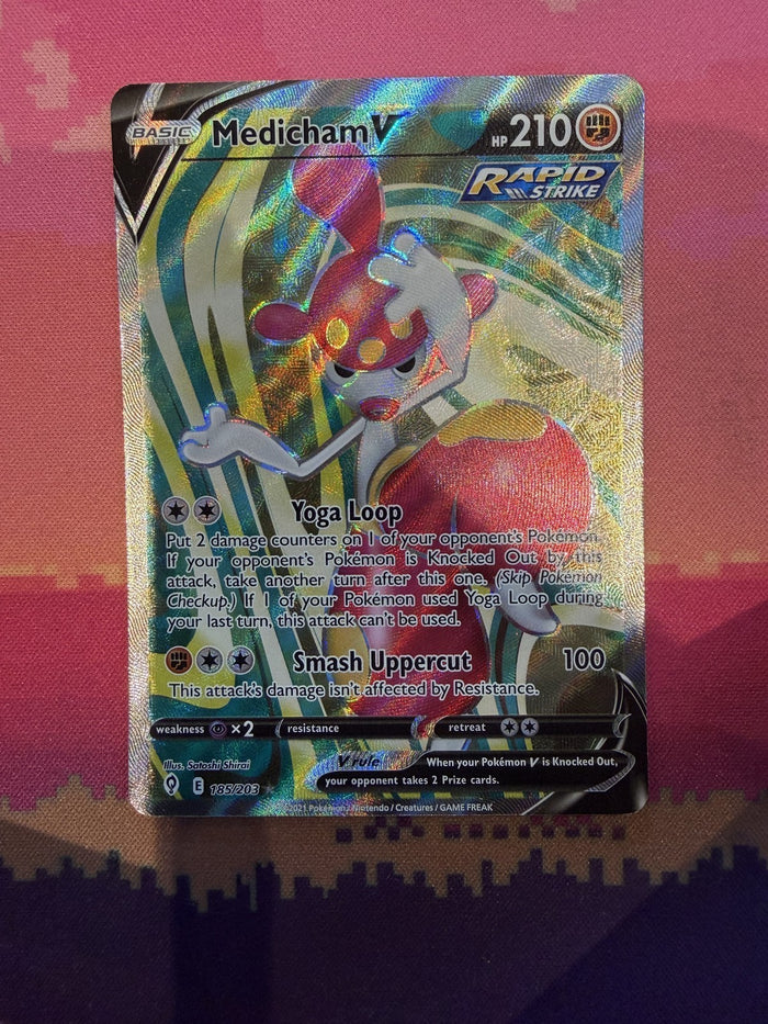 Pokemon Card Medicham V Evolving Skies Ultra Rare 185/203 Near Mint