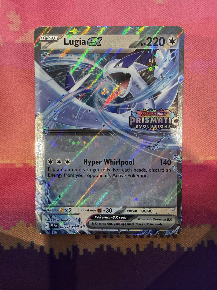 Pokemon Card Lugia ex Prismatic Evolutions STAMPED Double Rare 082/131 Near Mint