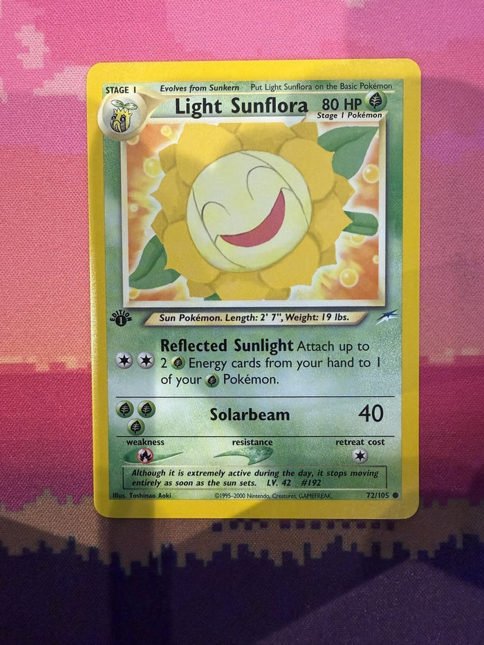 Pokemon Card Light Sunflora Neo Destiny 1st Edition Common 72/105 Near Mint