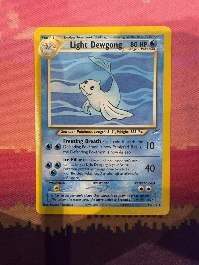 Pokemon Card Light Dewgong Neo Destiny Uncommon 45/105 Near Mint