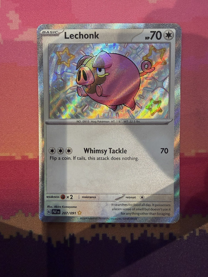 Pokemon Card Lechonk Paldean Fates Shiny Rare 207/091 Near Mint
