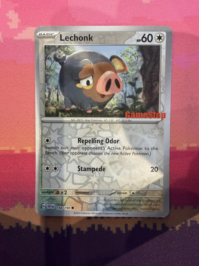 Pokemon Card Lechonk Scarlet & Violet Base Gamestop 154/198 Near Mint