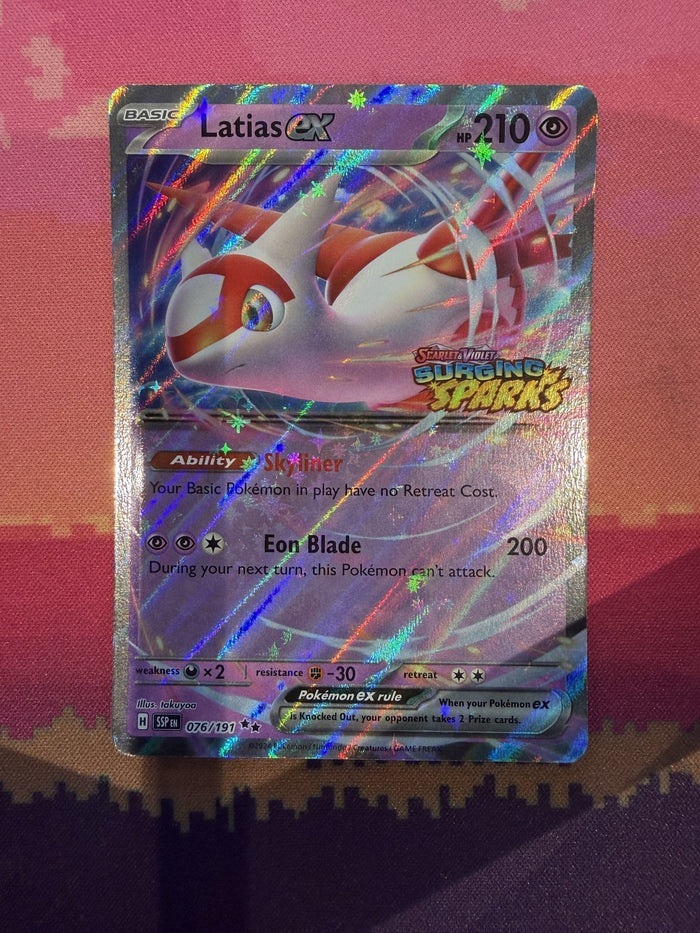Pokemon Card Latias ex Surging Sparks STAMPED 076/191 Near Mint