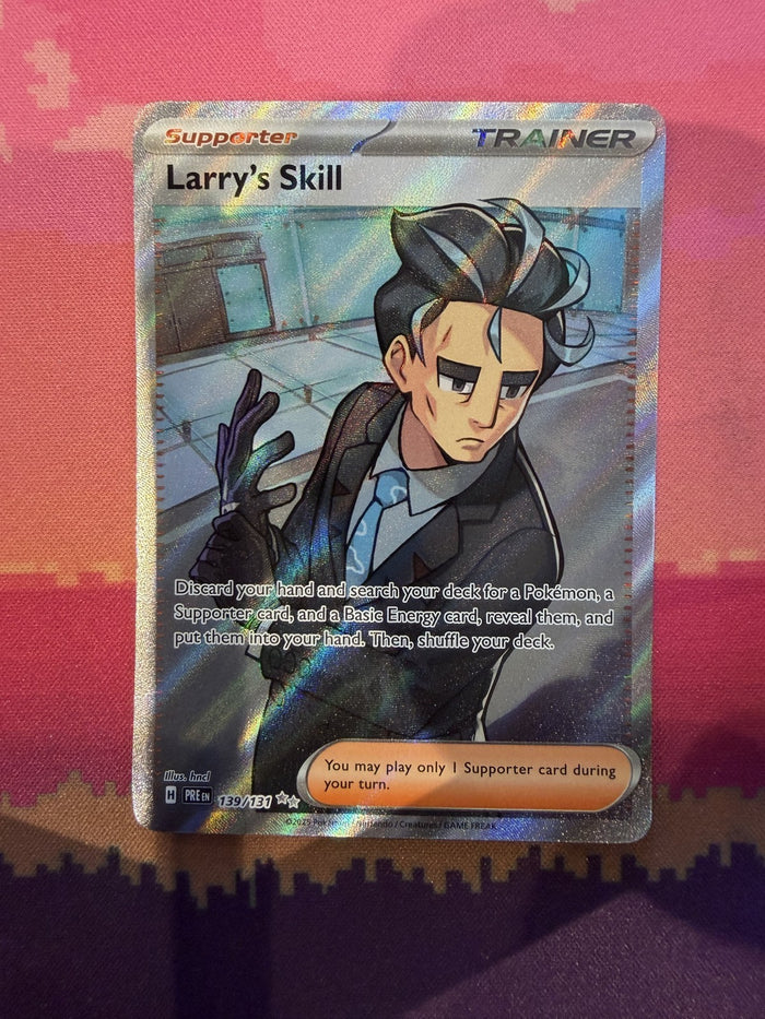 Pokemon Card Larry's Skill Prismatic Evolutions Ultra Rare 139/131 Near Mint
