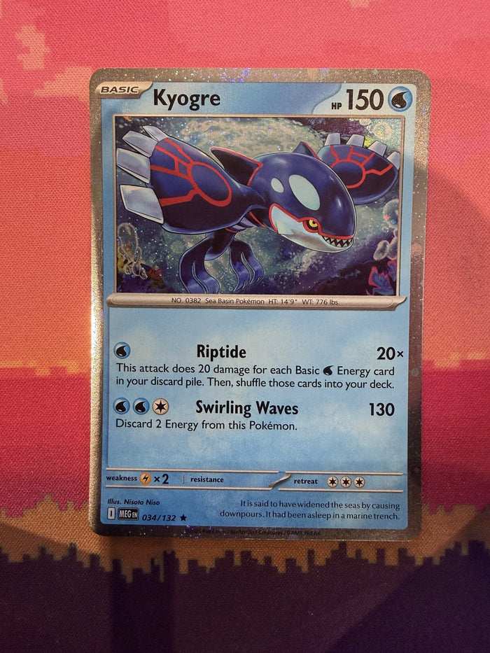Pokemon Card Kyogre Mega Evolution Cosmo Holo Rare 034/132 Near Mint