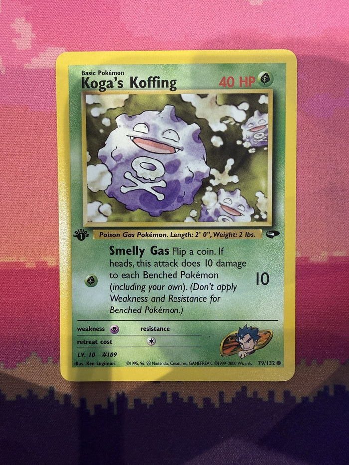 Pokemon Card Koga's Koffing Gym Challenge 1st Edition Common 79/132 Near Mint