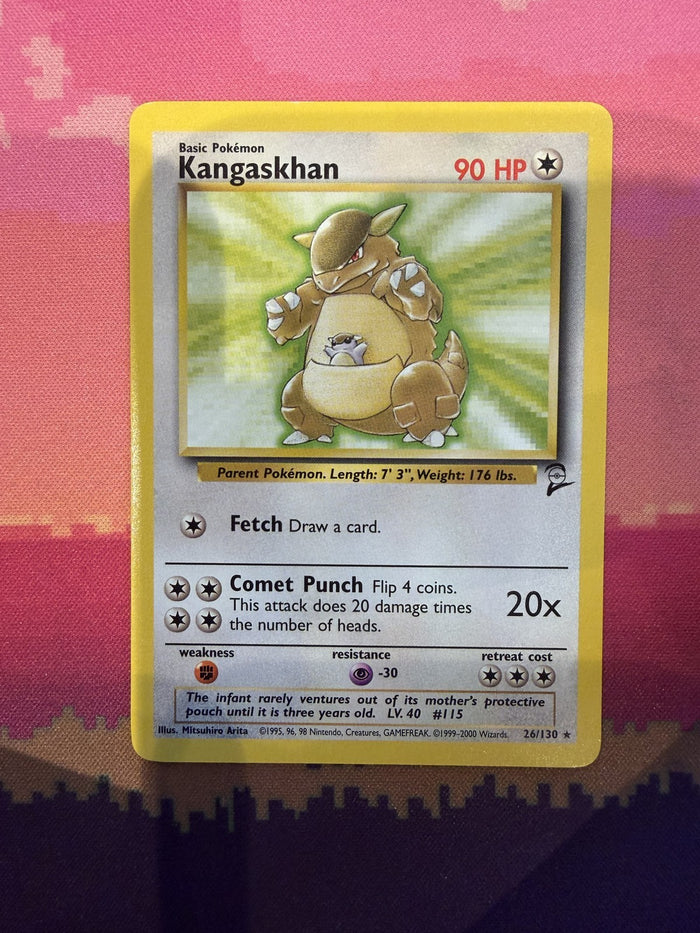 Pokemon Card Kangaskhan Base Set 2 Rare 26/130 Near Mint
