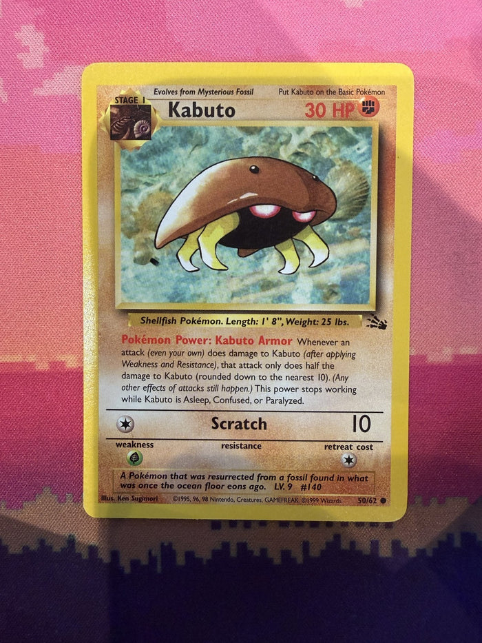 Pokemon Card Kabuto Fossil Common 50/62 Near Mint