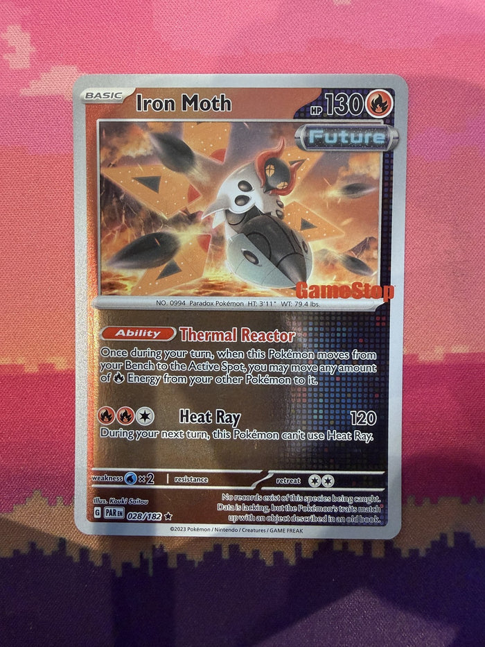Pokemon Card Iron Moth Paradox Rift Gamestop Rare 028/182 Near Mint