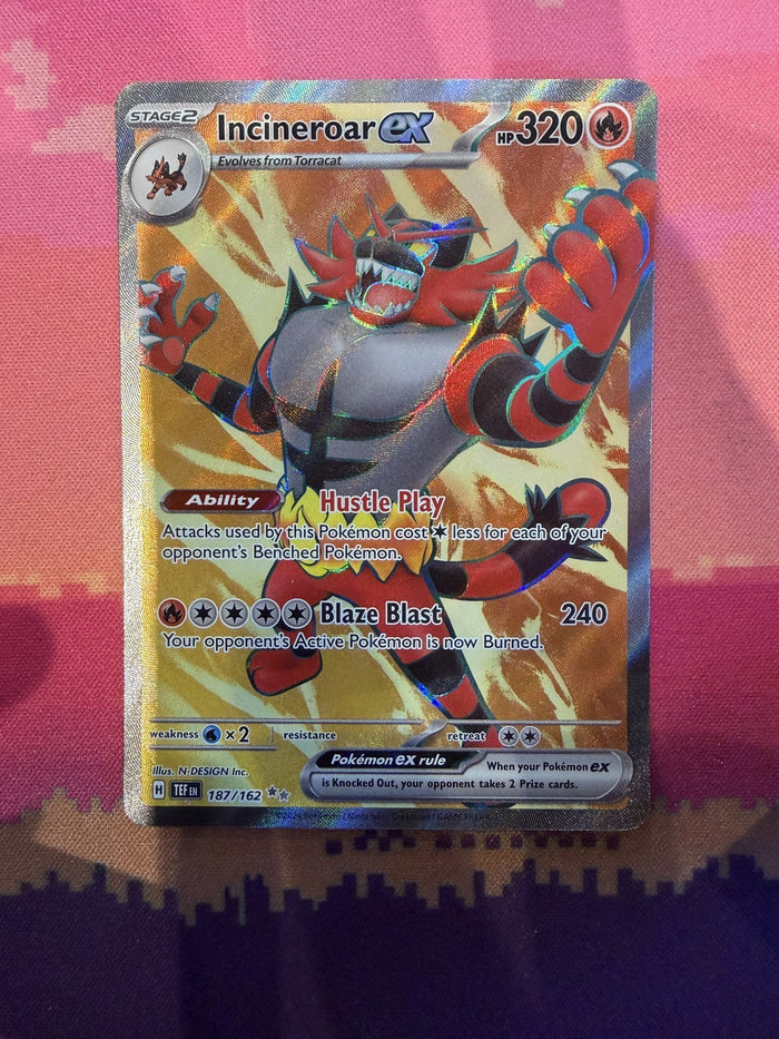 Pokemon Card Incineroar ex Temporal Forces Ultra Rare 187/162 Near Mint