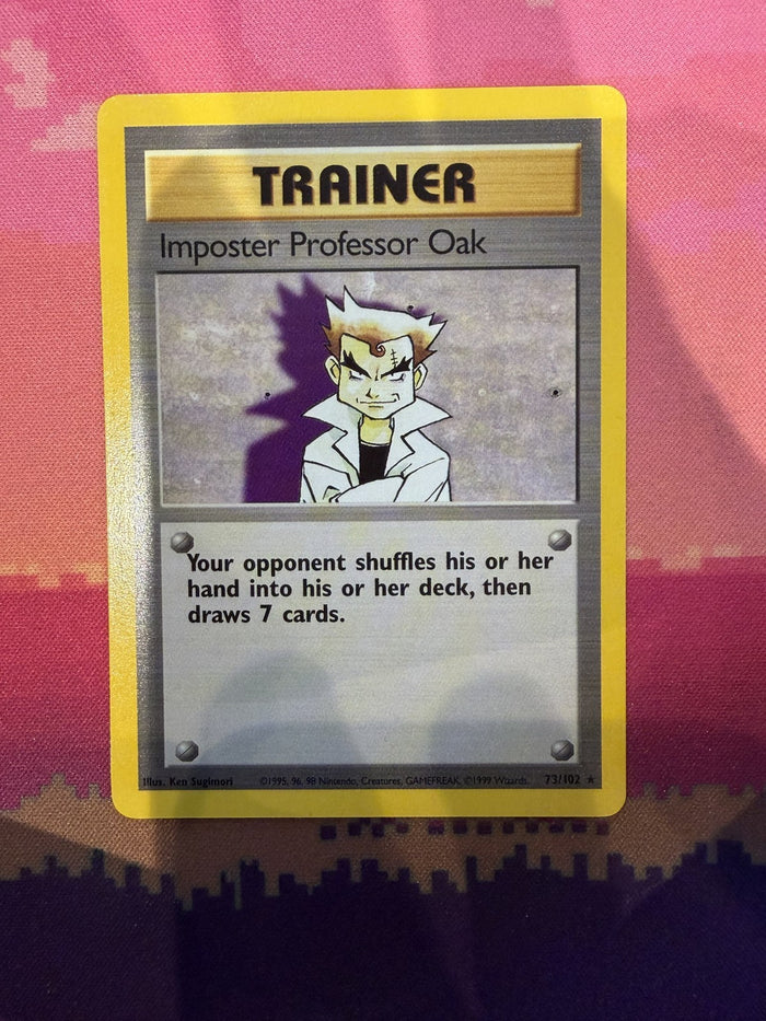 Pokemon Card Imposter Professor Oak Base Set Rare 73/102 Near Mint