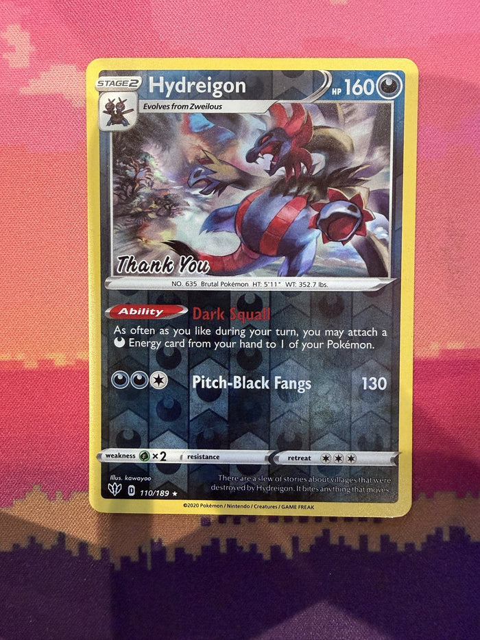 Pokemon Card Hydreigon Darkness Ablaze Thank You 110/189 Near Mint