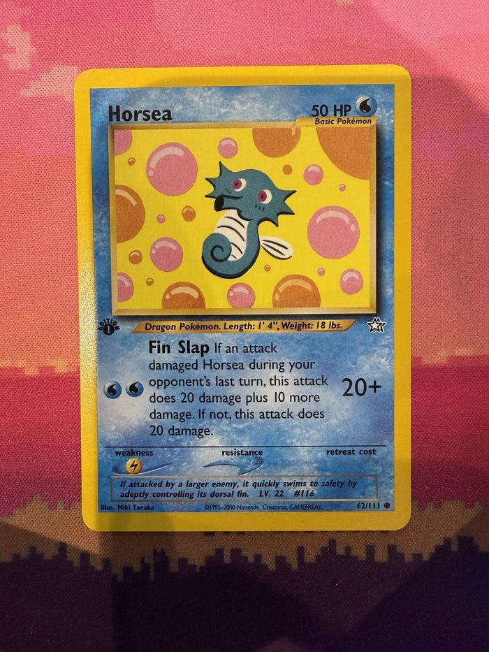 Pokemon Card Horsea Neo Genesis 1st Edition Common 62/111 Near Mint