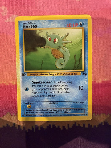 Pokemon Card Horsea Fossil 1st Edition Common 49/62 Near Mint
