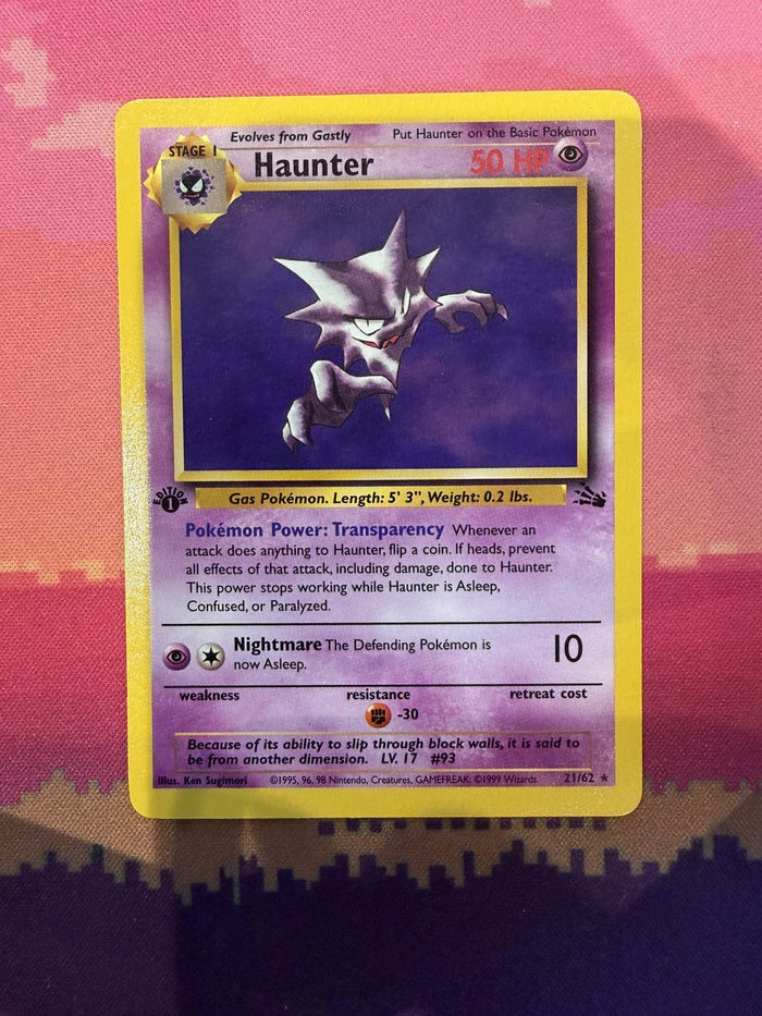 Pokemon Card Haunter Fossil 1st Edition Rare 21/62 Near Mint
