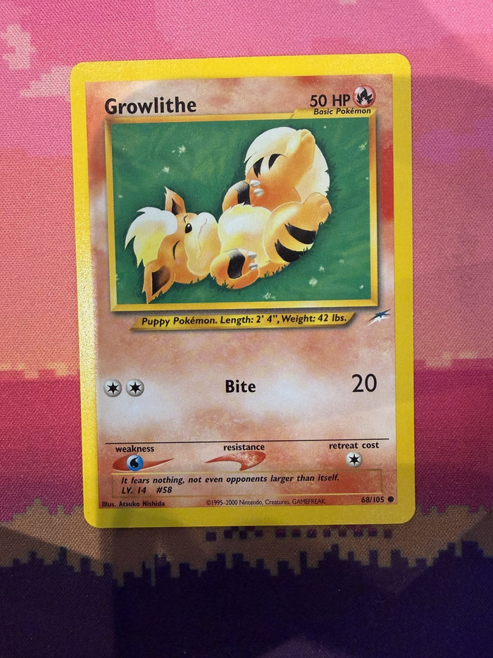 Pokemon Card Growlithe Neo Destiny Common 68/105 Near Mint