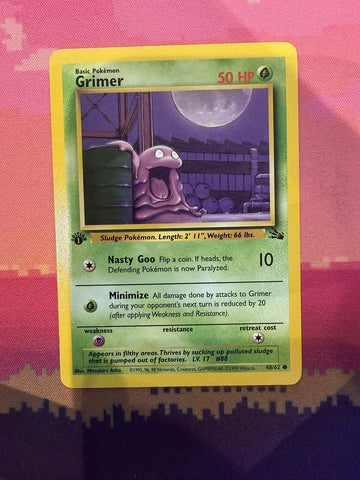 Pokemon Card Grimer Fossil 1st Edition Common 48/62 Near Mint