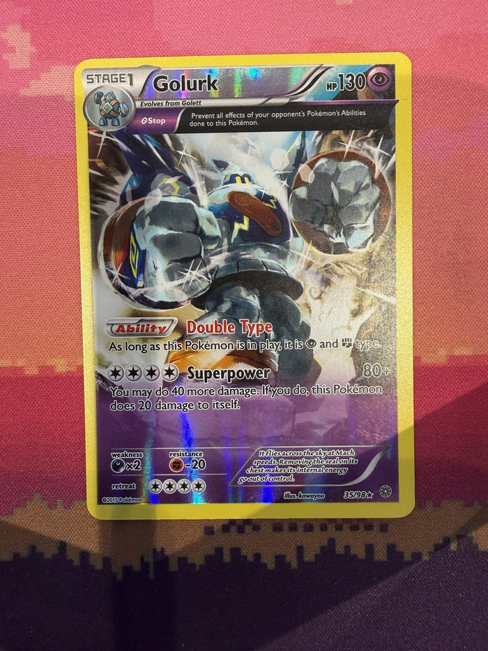 Pokemon Card Golurk Ancient Origins Reverse Holo 35/98 Near Mint