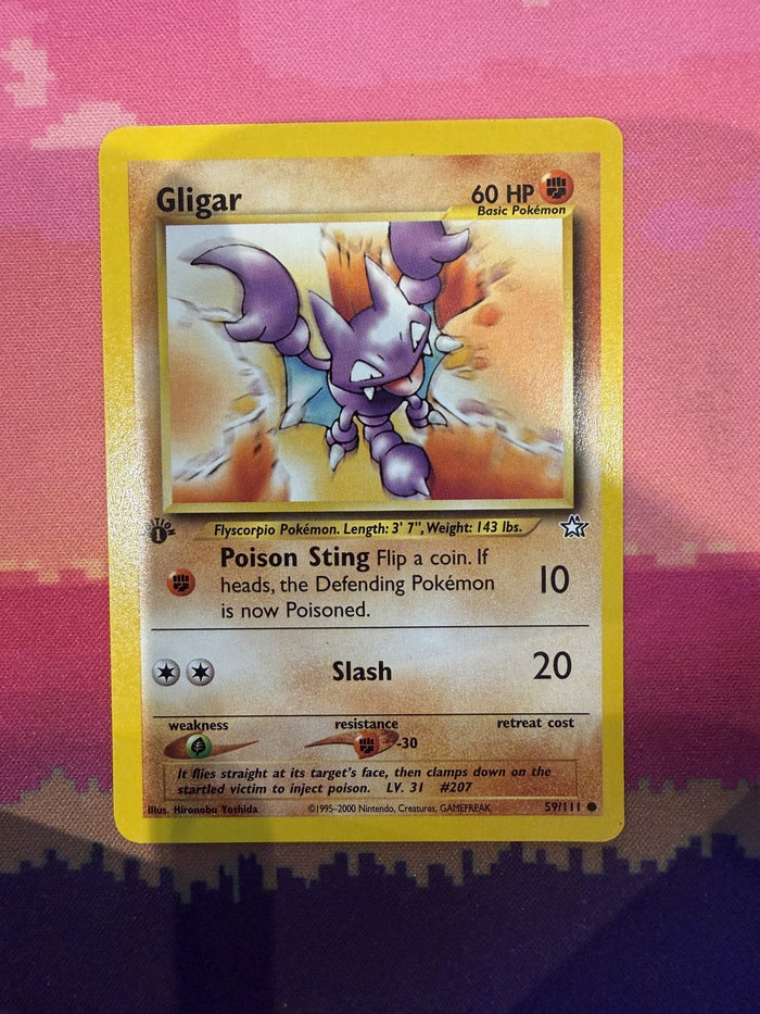 Pokemon Card Gligar Neo Genesis 1st Edition Common 59/111 Near Mint