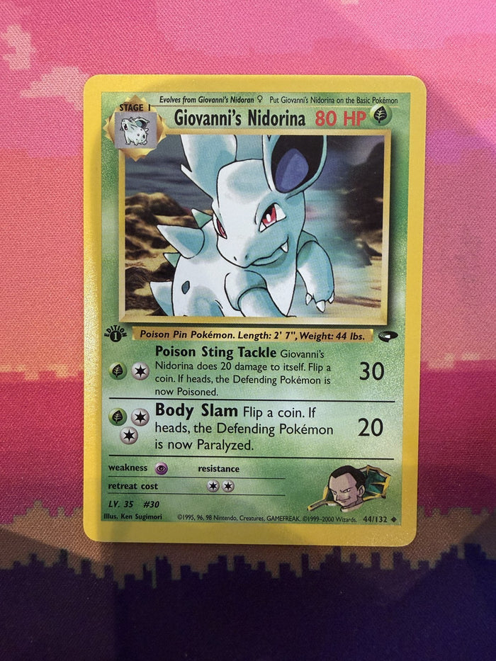 Pokemon Card Giovanni's Nidorina Gym Challenge 1st Edition Uncommon 44/132 NM