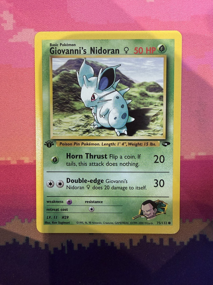 Pokemon Card Giovanni's Nidoran (Female) Gym Challenge 1st Edition 75/132 NM