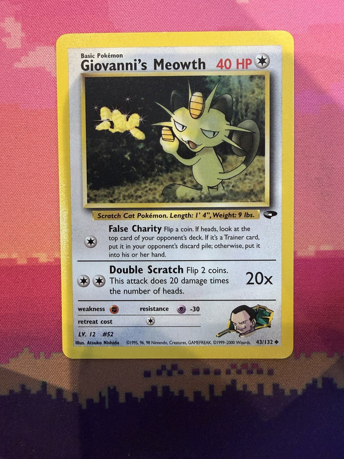 Pokemon Card Giovanni's Meowth Gym Challenge Uncommon 43/132 Near Mint